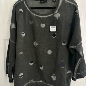 NWT Scotch & Soda Dark Gray Patterned Crewneck Light Sweatshirt